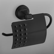 Plantex 304 Grade Stainless Steel Washroom Set of 2 - Toilet Paper Holder/Stand/Liquid Soap Dispenser - Niko (Black)