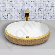 Plantex Ceramic Basin for Bathroom/Designer Table Top Wash Basin/Countertop Vessel Sink for Home/Restaurant/Hotel (24 x 16 x 6.5 Inch)