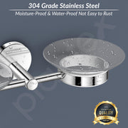 Plantex 304 Grade Stainless Steel Twin/Double Soap Holder Stand for Bathroom and Wash Basin/Bathroom Accessories - Oreo (Chrome)