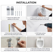 Plantex Stainless Steel Urinal Wall Mount Bracket Set with Toilet Fixing Bolts & Screws/Universal Toilet Wall Hook Support/Bathroom Urinal Hanging Kit with Anchors â€“ Chrome