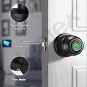 Plantex Aluminium Smart Door Lock/Cylindrical Smart Lock For Wooden Door/Digital Fingerprint Smart Door Lock With 2 Keys For Home/Office/Hotel - (Black)