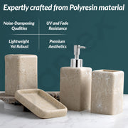 Plantex Polyresin  Bathroom Accessories Set Soap Dispenser/Toothbrush Holder/Tumbler Holder/Soap Dish - 4 Piece(925)
