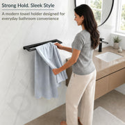 Plantex 20 Inch Acrylic Towel Hanger for Bathroom/Towel Rod for Kitchen/Napkin Holder/Stand/Towel Bar for Bathroom - Pack of 1 (VIB-126, Black)