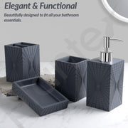 Plantex Polyresin  Bathroom Accessories Set Soap Dispenser/Toothbrush Holder/Tumbler Holder/Soap Dish - 4 Piece(924)