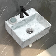 Plantex Wall Mount Wash Basin for Bathroom/Designer Ceramic Basin/Rectangle Countertop Wash Basin/Home/Office (13 x 11.5 x 4.5 Inch)