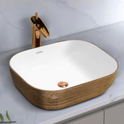 Plantex Ceramic Table Top Wash Basin/Basin for Bathroom/Washbasin/Bathroom Sink - Indo European Collection (19.7 x 15 x 5.5 Inch)