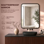 Plantex Aluminium Frame Mirror for Wall/Rectangle Wall Mount Mirror for Bedroom/Dressing Room/Living Room/Entryway - (20x28 Inch-Black)