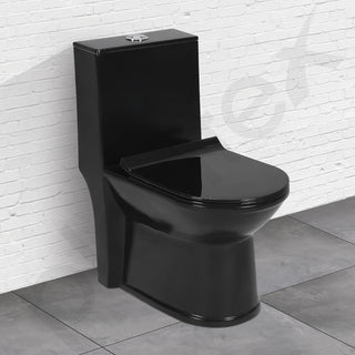 Plantex Ceramic One-Piece Commode with Counter-Top Basin for Bathroom/Western Toilet/Bathroom Wash Basin – Black
