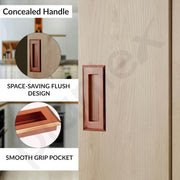 Plantex Sliding Door Handle/Concealed Handle for Sliding Door/96mm Concealed Handle for Wardrobe/Kitchen Cabinet - Pack of 1 (Rose Gold)