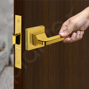 Plantex Heavy Duty Door Lock – Bathroom Door Lock/Mortise Keyless Handle Set for Home/Bathroom/Store Room/Balcony/Office with Baby Latch (605 - PVD Gold)
