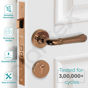 Plantex Main Door Lock/Mortise Lock for Door with 3 Years of Warranty - Robust Door Lock for Home with Brass Lock Body & Cylinder (7117 - PVD Choco)