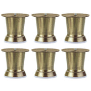 Plantex Antique Pillar 3 inch Spare Sofa Legs for Bed Furniture/Sofa Leg for Table/Sofa Support Legs/Legs with Rubber Grip/Set of 6 Pcs (Brass Antique)
