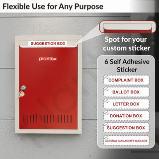 Plantex GI Steel Letter Box for Home/Suggestion Box for Office/Complaint Box/Mail Box/Post Box for Home Gate & with Secure Lock - (Red & Ivory) - Big Size Wall Mounted