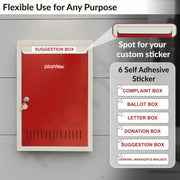 Plantex GI Steel Letter Box for Home/Suggestion Box for Office/Complaint Box/Mail Box/Post Box for Home Gate & with Secure Lock - (Red & Ivory) - Big Size Wall Mounted