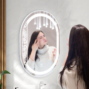 Plantex LED Bathroom Mirror with 3 Tone/Designer Mirror for Living Room/Bedroom/Dressing Room - Capsule Shape (HM-002, 18 X 24 Inch)