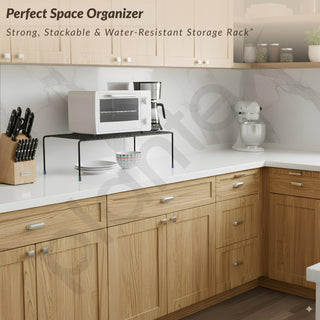 Plantex Stainless Steel Kitchen Storage Rack/Plate Storage Stand/Kitchen Cabinet Organizer/Dish Rack (Black)