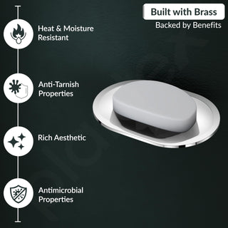 Plantex Smero Pure Brass Soap Dish for Bathroom/Wall Mounted Soap Holder/Soap Stand/Bathroom Accessories - Aqua(Chrome)