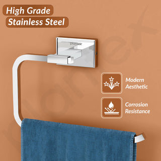 Plantex Stainless Steel Napkin Holder for Wash Basin/Towel Hanger for Bathroom/Hand Towel Holder/Bathroom Accessories - Nexa (Chrome)