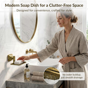 Plantex 304 Grade Stainless Steel Bathroom Soap Dish/Soap Holder/Soap Stand/Bathroom Accessories - Squaro (Brass Antique)