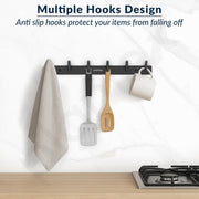 Plantex Wall Hooks for Hanging Cloth/Stainless Steel Towel Hangers/Bathroom Robe Hooks/Door Hangers/Round Wall Hook/Hook Rail for Hanging Keys - 6 Hooks (Pack of 3, Z-Black)