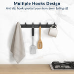 Plantex Wall Hooks for Hanging Cloth/Stainless Steel Towel Hangers/Bathroom Robe Hooks/Door Hangers/Round Wall Hook/Hook Rail for Hanging Keys - 6 Hooks (Pack of 3,  Z-Black)