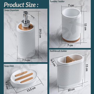 Plantex Polyresin Bathroom Accessories Set Soap Dispenser/Toothbrush Holder/Tumbler Holder/Soap Dish - 4 Piece(922)