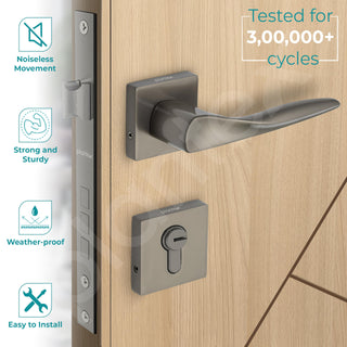 Plantex Premium Door Lock with 3 Years of Warranty/Main Door Lock for Home/Mortise Locks for Door - (PT-002- Satin -Black)