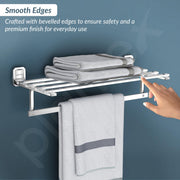 Plantex Stainless Steel 304 Grade Bathroom Towel Holder/Towel Rack/Cloth Hanger/Towel Bar/Bathroom Accessories (24-inch) Chrome