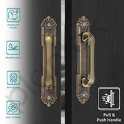 Plantex 8 Inch Heavy Duty Main Door Handle/Pull Push Handle for Main Door Home & Hotel /3 Years Warranty Pack of 2 (294, Brass Antique Finish)