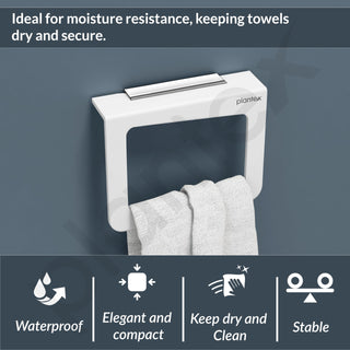Plantex Acrylic Towel Holder for Bathroom/Napkin Hanger for Wash Basin/Hand Towel Hanger/Kitchen/Bathroom Accessories - (Square-White)