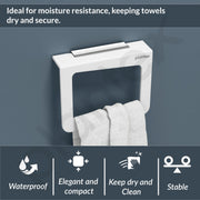 Plantex Acrylic Towel Holder for Bathroom/Napkin Hanger for Wash Basin/Hand Towel Hanger/Kitchen/Bathroom Accessories - (Square-White)