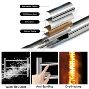 Plantex Electric Heated Towel Rail for Bathroom/3-Bar Wall Mounted Towel Warmer/304 Grade Stainless Steel Towel Bar/Fast Heating & Rust Proof - Pack of 1 (Chrome, 400mm X 300mm)
