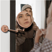 Plantex Premium Brass Magnifying Mirror/Dual Side Swivel Zoom Mirror With 5x/1x Magnification/Vanity Mirror for Bathroom (8 Inches-Rose Gold/Wall Mount)