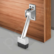 Plantex Door Stopper/Gate Stopper for Door/Heavy Duty 5 Inch Long Door Stopper for Wooden Door- Set of 3 (Silver Chrome)
