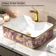 Plantex Table Top Wash Basin for Bathroom/Designer Ceramic Washbasin/Countertop Vessel Sink Basin (19 x 15 x 5.5 Inch)