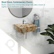 Plantex Wall Hung Wash Basin for Bathroom/Designer Ceramic Basin/Rectangle Countertop Washbasin/Home/Office (17 x 14 x 5 Inch)