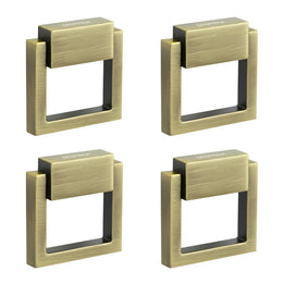 Plantex Drawer Kadi/2 Inch Chest Handle for Drawer/Square Cabinet Kadi/Pull-Push Small Kadi for Home/Office Drawer - Pack of 4 (SH-358, Brass Antique)