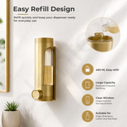 Plantex Liquid Soap Dispenser for Bathroom/ABS Plastic Refillable Soap Handwash Dispenser for Shampoo & Body Lotion - Ideal for Hotels/Hospitals/Restaurants/Offices - (Gold)