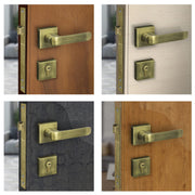 Plantex Triple Security Door Lock For Home/Main Door Lock Set With 3 Years Of Warranty/Mortise Lock For Door With Brass Lock Body & Cylinder(7110 - Brass Antique), Knob