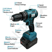 Plantex 21V Cordless Impact Drill Machine with battery & charger/Screwdriver/10mm Keyless Chuck/Torque 1500 RPM/Reversible Variable Speed for Walls Woods Metal - (Blue & Black)