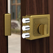 Plantex Heavy Duty Tri Bolt Keypad Lock with Key & Knob for Main Door/Suitable on Single Door for Home/Office/Hotel - Pack of 1 (Brass Antique)