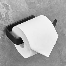 Plantex Space Aluminium Toilet Paper Roll Holder/Tissue Paper Holder/Toilet Tissue Paper Holder for Bathroom Accessories (Black)