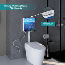 Plantex 3D Printed Flush Tank for Toilet with 7 Ltr Water Capacity/Polypropylene Toilet Flush Tank/Dual Flush Cistern with Air Freshener - Pack of 1