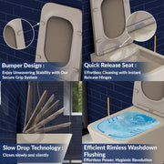 Plantex Imported Italica Ceramic Wall Hung Commode Toilet/Rimless Western Toilet/Washdown Commode with Soft Closing Toilet Seat - P Trap (Square - Matt Khaki)