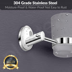 Plantex Tumbler Holder for Bathroom/304 Grade Stainless Steel Toothbrush Stand/Bathroom Accessories - Oreva (Chrome)
