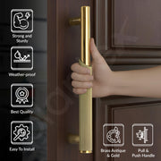 Plantex Main Door Handle/Stainless Steel & Aluminium Door Handle/12 Inch Pull-Push Handle for Home/Office/Hotel - Pack of 1 (DTMD-409, Brass Antique & Gold)