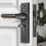 Plantex Heavy-Duty Door Lock Set - Main Door Lock Handle Set/Mortise Lock with 3 Keys, Brass Lock Body & Cylinder (8121 - Grey & PVD Choco)
