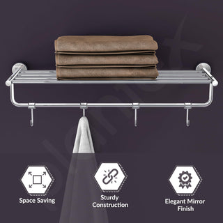 Plantex Stainless Steel 24 Inch Towel Rack for Bathroom/Towel Holder/Towel Stand/Towel Hanger/Bar/Bathroom Accessories - Pack of 1 (Chrome)