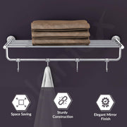 Plantex Stainless Steel 24 Inch Towel Rack for Bathroom/Towel Holder/Towel Stand/Towel Hanger/Bar/Bathroom Accessories - Pack of 1 (Chrome)