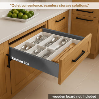 Plantex Tandem Box Drawer for Kitchen/Soft Close Tandem Box for Modular Kitchen/Tandem Basket/Load Capacity Upto 45 Kg - Grey (20 x 4 inch)